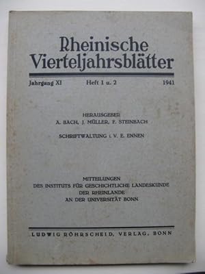 Rheinische Viertelsjahrsblätter (zgl. Mitteilungen des Instituts für geschichtliche Landeskunde d...