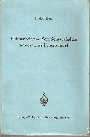 Seller image for Haltbarkeit und Sorptionsverhalten wasserarmer Lebensmittel for sale by Snookerybooks