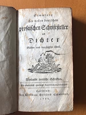 Wielands poetische Schriften II. Theil Sammlung der besten deutschen prosaischen Schriftsteller u...