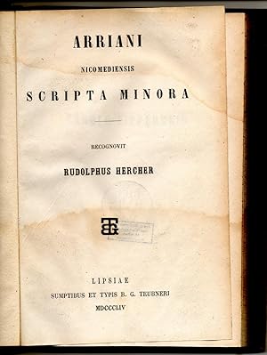 Bild des Verkufers fr Arriani Nicomediensis scripta minora, bearbeitet von Rudolf Hercher. zum Verkauf von Wissenschaftliches Antiquariat Kln Dr. Sebastian Peters UG