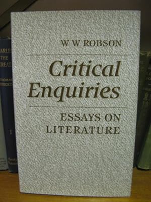 Bild des Verkufers fr Critical Enquiries: Essays on Literature zum Verkauf von PsychoBabel & Skoob Books