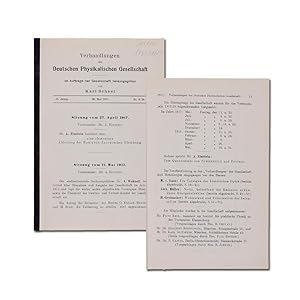 Zum Quantensatz von Sommerfeld und Epstein. SS. 82-92. In: Verhandlungen der Deutschen Physikalis...