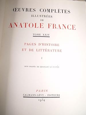 Oeuvres Completes Illustrées De Anatole France En 25 Tomes.