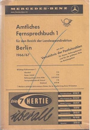 Amtliches Fernsprechbuch 1 für den Bezirk der Landespostdirektion Berlin 1966/67