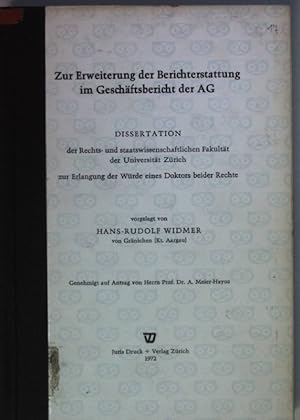 Bild des Verkufers fr Zur Erweiterung der Berichtserstattung im Geschftsbericht der AG. Dissertation; zum Verkauf von books4less (Versandantiquariat Petra Gros GmbH & Co. KG)