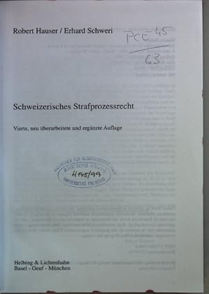 Immagine del venditore per Schweizerisches Strafprozessrecht. Das Recht in Theorie und Praxis; venduto da books4less (Versandantiquariat Petra Gros GmbH & Co. KG)