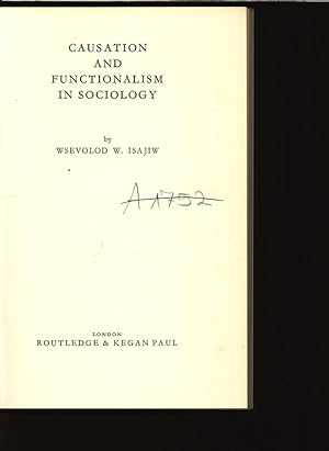 Seller image for Causation and Functionalism in Sociology. for sale by Antiquariat Bookfarm