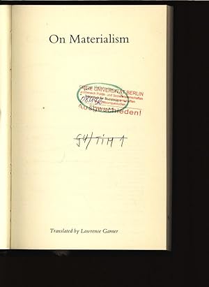 Immagine del venditore per On Materialism. venduto da Antiquariat Bookfarm