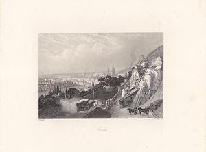Rouen, Stahlstich um 1850 von A.H. Payne, Blattgröße: 20 x 26,2 cm, reine Bildgröße: 12,5 x 15,5 cm.
