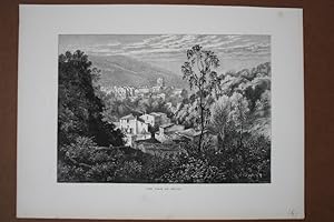 Auvergne, The vale of Royat, Holstich um 1880 mit Blick auf den Ort, Blattgröße: 23,7 x 31,5 cm, ...