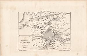 Landkarte, Plan de la Bataille de Toulouse Livree le 10 Avril 1814, Stahlstich um 1832 aus France...