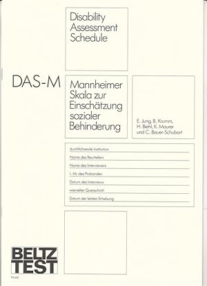 DAS-M / Mannheimer Skala zur Einschätzung sozialer Behinderung / Disability Assessment Schedule. ...