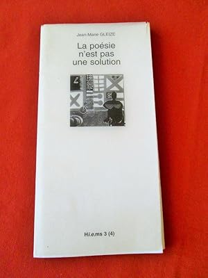 Seller image for La Poesie N'Est Pas une Solution. for sale by Dj Jadis