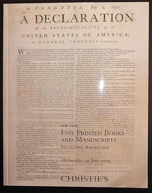 Seller image for Fine Printed Books and Manuscripts, Including Americana, June 24, 2009 for sale by Jeff Irwin Books