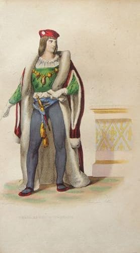 Seller image for Gravure sur acier colorie et gomme  l'poque issue du Plutarque Franais (1835) Charles Duc d'Orlans for sale by Librairie Lis Tes Ratures