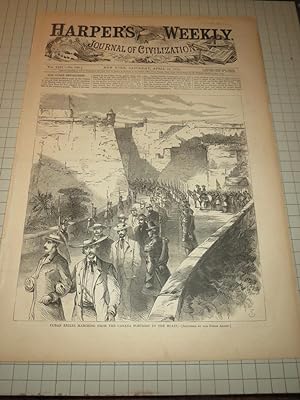 Seller image for 1869 Harper's Weekly - The Cuban Revolution - Cuban Exiles Marching From Fortress to Boats - Scene From the House Tops of Havana - Battle in the Defile of the Pardones - Poultry Exhibition in New York - Dogs for sale by rareviewbooks