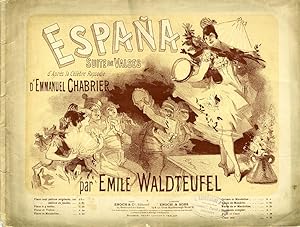 Illustrated music sheet, "Espana. Suite de Valses d'apres la Celebre Rapsodie d' Emmanuel Chabrie...