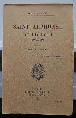 Saint Alphonse de Liguori 1696-1787.