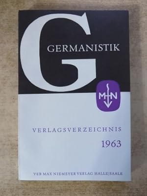 Verlagsverzeichnis Germanistik Max Niemeyer Verlag Halle/Saale 1963.