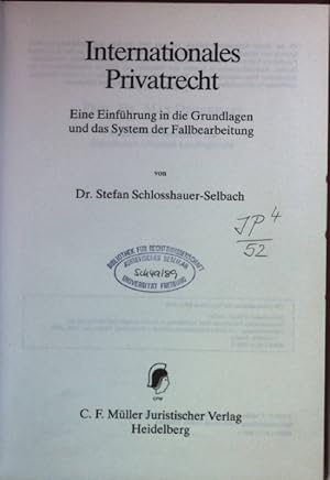 Bild des Verkufers fr Internationales Privatrecht : eine Einfhrung in die Grundlagen und das System der Fallbearbeitung. Jurathek : Praxis zum Verkauf von books4less (Versandantiquariat Petra Gros GmbH & Co. KG)