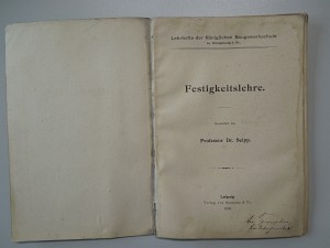 Festigkeitslehre, Lehrhefte der Königlichen Baugewerkschule