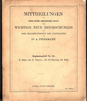 Image du vendeur pour Die Bevlkerung der Erde, ,Ergnzungsheft Nr. 41; mis en vente par Antiquariat Kastanienhof