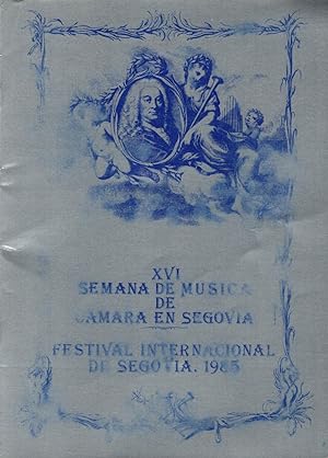 Seller image for XVI SEMANA DE MUSICA DE CAMARA EN SEGOVIA. for sale by Librera Torren de Rueda