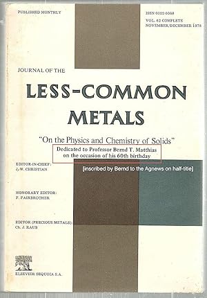 On the Physics and Chemistry of Solids; Dedicated to Professor Bernd T. Matthais on the Occasion ...