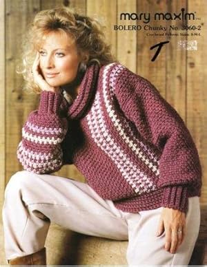 mary maxim Bolero Chunky Crocheted Pullover