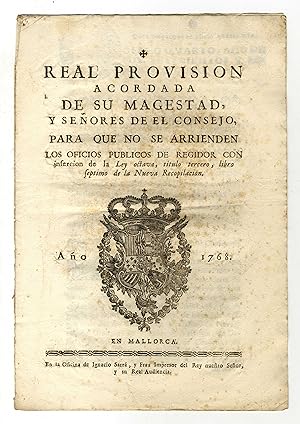 Imagen del vendedor de Real Provision de su Magestad, y Seores de el Consejo, extendiendo el repartimiento de las tierras de propios y concegiles a todo el Reyno, y el modo de nombrar los apeadores o repartidores, y de subsanar a los actuales Arrendatarios el importe de los barbechos o labores, con lo demas que expresa. a la venta por Llibreria Antiquria Delstres