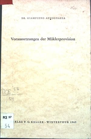 Bild des Verkufers fr Voraussetzungen der Mklerprovision; zum Verkauf von books4less (Versandantiquariat Petra Gros GmbH & Co. KG)