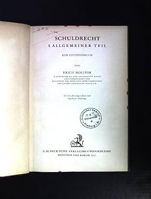 Imagen del vendedor de Schuldrecht. 1. Allgemeiner Teil. Ein Studienbuch. a la venta por books4less (Versandantiquariat Petra Gros GmbH & Co. KG)