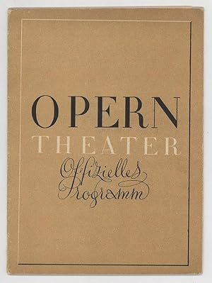 Opern Theater Offizielles Programm Tosca 17 September 1938