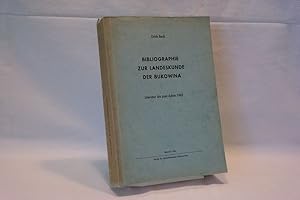 Bild des Verkufers fr Bibliographie zur Landeskunde der Bukowina, guter Zustand ( = Literatur bis zum Jahre 1965 ; Verffentlichungen des Sdostdeutsche Kulturwerks ; Reihe B ( Wissenschaftliche Arbeiten ), Begrndet von Professor Dr. Fritz Valjavec , Band 19 ) zum Verkauf von Antiquariat Wilder - Preise inkl. MwSt.