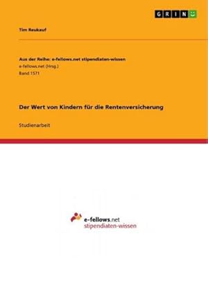 Imagen del vendedor de Der Wert von Kindern fr die Rentenversicherung a la venta por AHA-BUCH GmbH