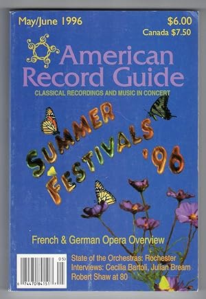 Bild des Verkufers fr American Record Guide - May / June 1996 - Vol.59, No.3 zum Verkauf von Cameron-Wolfe Booksellers