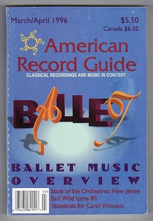 Imagen del vendedor de American Record Guide - March / April 1996 - Vol.59, No.2 a la venta por Cameron-Wolfe Booksellers