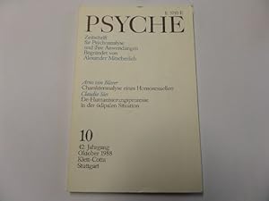 Seller image for Psyche Zeitschrift fr Psychoanalyse und ihre Anwendungen Nummer 10 42. Jahrgang for sale by Gerald Wollermann