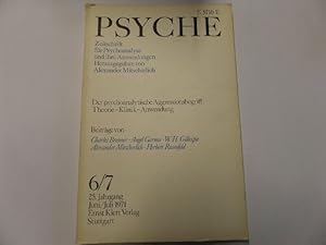 Imagen del vendedor de Psyche Zeitschrift fr Psychoanalyse und ihre Anwendungen Nummer 6/7 25. Jahrgang a la venta por Gerald Wollermann