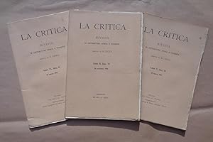 LA CRITICA, - 1903-1944- rivista di letteratura, storia e filosofia diretta ed animata da BENEDET...