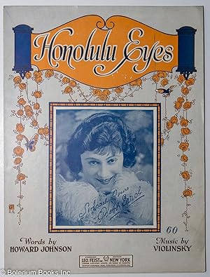 Imagen del vendedor de Honolulu Eyes [sheet music] words by Howard Johnson, music by Violinsky a la venta por Bolerium Books Inc.