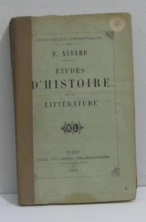 Seller image for tudes d'histoire et de littrature for sale by crealivres