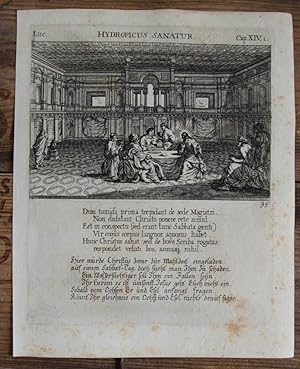 Seller image for Kupferstich von Ksel. Luc. Hydropicus sanatur. Cap. XIV, 1. for sale by Antiquariat Thomas Rezek