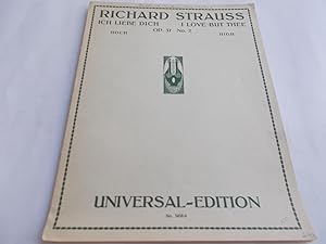 Image du vendeur pour Ich Liebe Dich (I Love But Thee): Op. Opus 37 Nr. 2 For High Voice (Sheet Music) mis en vente par Bloomsbury Books