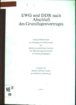 Bild des Verkufers fr EWG und DDR nach Abschlu des Grundlagenvertrages zum Verkauf von books4less (Versandantiquariat Petra Gros GmbH & Co. KG)