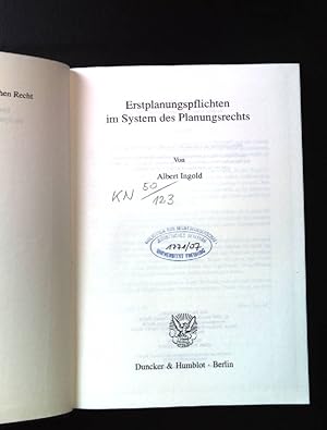 Seller image for Erstplanungspflichten im System des Planungsrechts. Schriften zum ffentlichen Recht ; Bd. 1078 for sale by books4less (Versandantiquariat Petra Gros GmbH & Co. KG)
