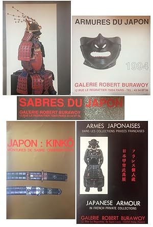 Seller image for A GROUP OF FIVE CATALOGUES OF JAPANESE ARMS, ARMOR, AND SWORDS (INCLUDING ARMES JAPONAISES DANS LES COLLECTIONS PRIVEES FRANCAISES / JAPANESE ARMOUR IN FRENCH PRIVATE COLLECTIONS) ISSUED BY GALERIE ROBERT BURAWOY for sale by Arcana: Books on the Arts