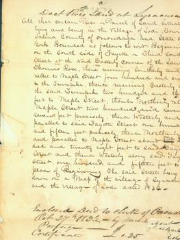 Imagen del vendedor de Deed & MS Letter from Obadiah Parker to Stephen C. Roe, October 29, 1836. Involving the sale of land in the Village of Lodi, NY. a la venta por Wittenborn Art Books