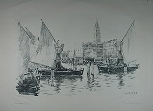 Lithographie "Venezia". Rechts unten mit Bleistift eigenh. signiert u. dat.; links unten eigenh. ...