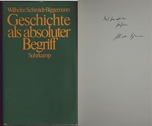 Bild des Verkufers fr Geschichte als absoluter Begriff. Der Lauf der neueren deutschen Philosophie. Vom Autor gewidmetes Exemplar zum Verkauf von Graphem. Kunst- und Buchantiquariat